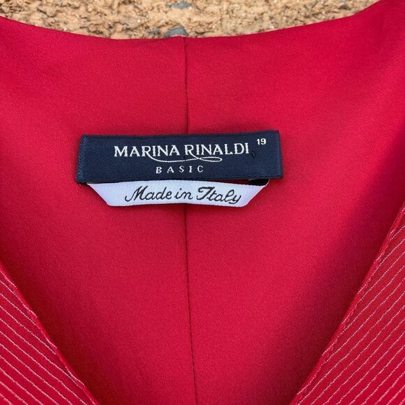 marina rinaldi red chiffon slip dress size 19 - Picture 4 of 7